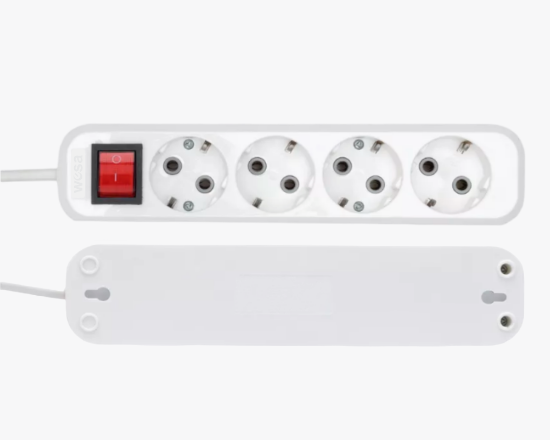 Изображение MGP-222 Удлинитель сетевой с заземлением ON/OFF 4 розетки 2 метра 