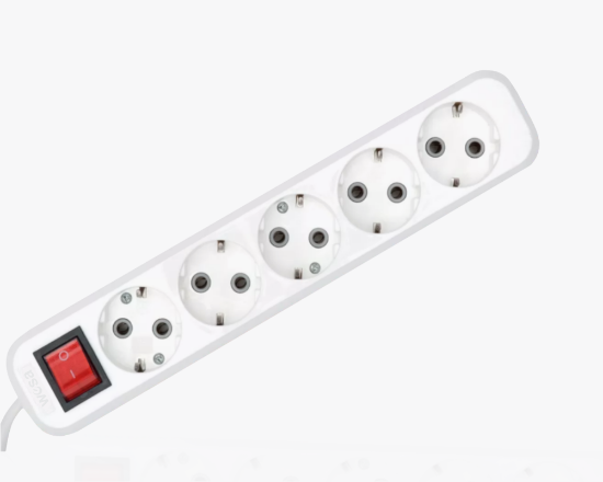 Изображение MGP-333 Удлинитель сетевой с заземлением ON/OFF 5 розетки 3 метра 