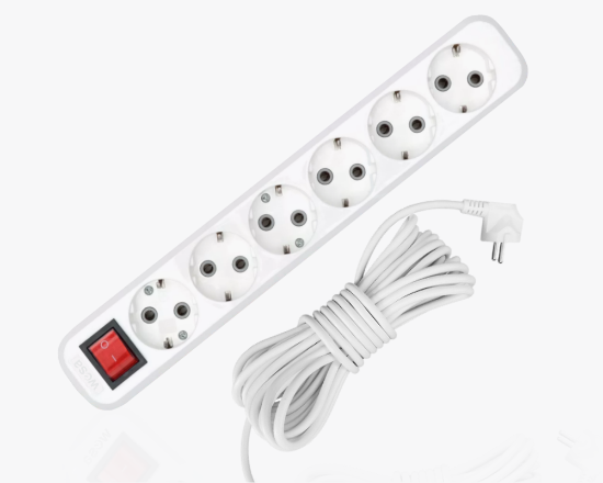 Изображение MGP-343 Удлинитель сетевой с заземлением ON/OFF 6 розетки 3 метра