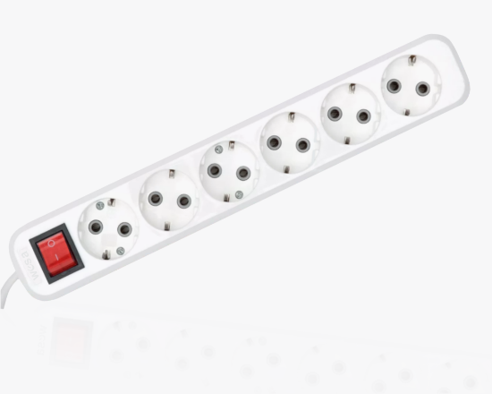 Изображение MGP-343 Удлинитель сетевой с заземлением ON/OFF 6 розетки 3 метра