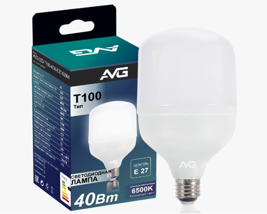Изображение 40Вт 6500К T100 Светодиодная лампа